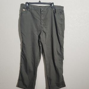 Lee Jeans Womens 18 Olive Green Straight Cropped Leg Pants